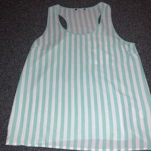 Tiffany Blue Striped Tank